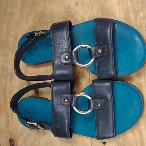 Tory Burch Navy Blue Sandals